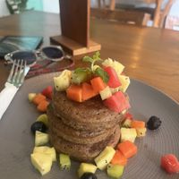 Vegan blueberry pancakes  at The Banyan Tree in 