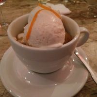 Vegan ice cream with baked apple. Indulgence pure! at Pomodoro's in Antibes