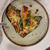 Egg plant with vegan cheeze  at Windmill Restaurant in Paphos