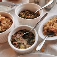 Cous cous, black beans, spinach cous cous at Windmill Restaurant in Paphos