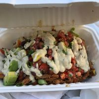 Tex Mex bowl with soy strips, black beans, avocado, pico de gallo and brown rice at SÜÜP Health Bar in Toronto