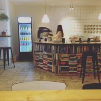 Cool bar made of books! You can read the upper once at KAFETHEA in Maastricht