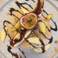 Delicious, fluffy vegan pancakes  at KAFETHEA in Maastricht