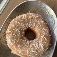 Coconut and vanilla vegan donut at Bury Me Standing  in Hobart
