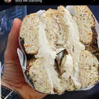 Ultimate fave  - everything bagel with plain schmear. Get first thing in morning while bagel is still warm ❤ at Bury Me Standing  in Hobart