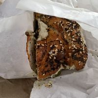 The lot bagel  at Bury Me Standing  in Hobart