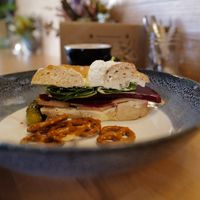 Bagel the lot sandwich  at Bury Me Standing  in Hobart