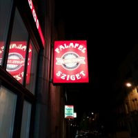 szyld at Falafel Sziget in Budapest
