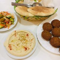 Falafel plate menu at Falafel Sziget in Budapest