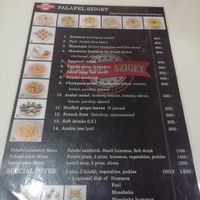 Menu as of January 3rd 2020 at Falafel Sziget in Budapest