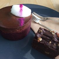 Beetroot cake and pecan brownie  at The Little Shop of Plenty in Maylands