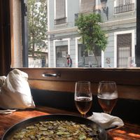 Yummy typical Valencian paella vegan version   at La Tavernaire in Valencia