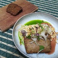 Vegan meatloaf at Aed Restaurant in Tallinn