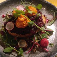 Main course with beetroot, it was very good at Aed Restaurant in Tallinn