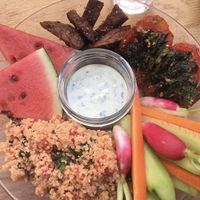 plat du jour, petite salade taboulé   at Les P'tits Poissons Verts in Nimes