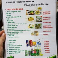 Menu at Thien Tam in Dong Ha