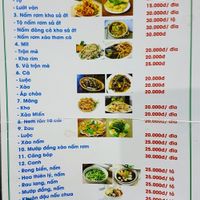 Menu at Thien Tam in Dong Ha