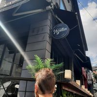 Outside. Sign at Vegetus 베제투스 in Seoul