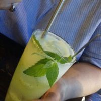 Cucumberade with metal straw! at Vegetus 베제투스 in Seoul