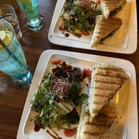 Caprese panini and sparkling lemonades  at Vegetus 베제투스 in Seoul