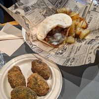 kebab and croquetas at Veggie's World in Andorra La Vella
