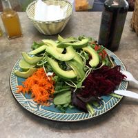 House salad with avocado. at Vegan and Juice in Miami