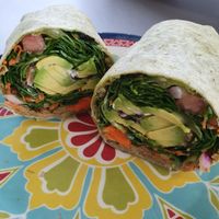 Veggie Tofurky Wrap (my favourite!!)  at Vegan and Juice in Miami