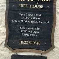 The opening hours and telephone. at Peter Tavy Inn in Peter Tavy