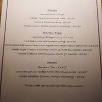 The Vegan Menu. at Peter Tavy Inn in Peter Tavy