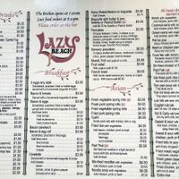 Menu page 1 at Lazy Beach in Koh Rong