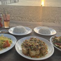Vegan options aren’t highlighted on the menu but the staff understand veganism well. Pad tofu was QUALITY and the tofu and mixed veg was lovely, veg noodles quite salty though!   at Lazy Beach in Koh Rong