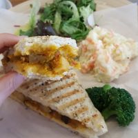 Pumpkin sandwich with vegan Japanese mash potato instead of fries at Yi Ke Shu - Tanjung Bungah in Penang