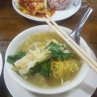 Noodle soup at Number One Vegetarian in Bangkok