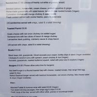 Lunch menu at Turtle Bean Cafe in Liss