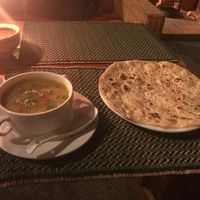 Lentils soup with naan at The Moon (2) - New Bagan in Bagan