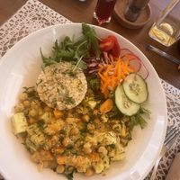 Brown rice with Chickpea curry and tofu   at PurEssence in Alvor