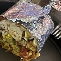 Spicy Mexican burrito with tofu instead of beef   at Hungry Guys Kitchen in Vancouver