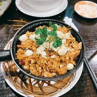 Eight-treasure fried rice , lotus on top  at Huong Viet in Footscray