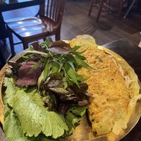 Viet pancake (Ban Xeo) with tofu and mushroom   at Huong Viet in Footscray