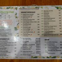 Menu as of 2026-01 at Huong Viet in Footscray