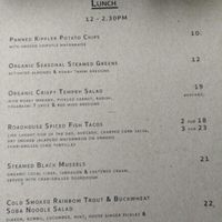 menu  at Roadhouse in Byron Bay
