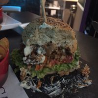 Jackfruit burger again mmm... at Marsim Bistrobarante in Mallorca