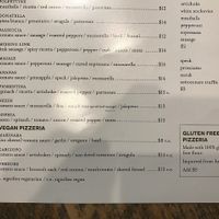 part of menu at Pistarro in Frederick