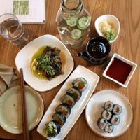 sushi party! at Bamboo Sushi in Portland