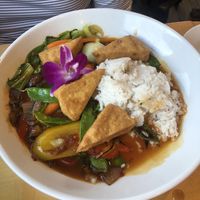 Coconut rice - pretty good  at Boat House Bistro in Boothbay Harbor