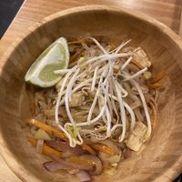 Huge bowl of vegan pad thai  at Thai Market in A Coruna
