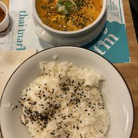 Really good Panang curry with tofu and chickpeas (!) at Thai Market in A Coruna