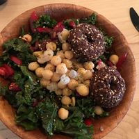 Chickpea Salad + 2 Falafels...yummy!! at Chickpeas in Ottawa