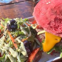 House burger!  at Scheckter's Raw in Cape Town