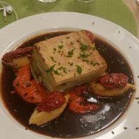 Wild mushroom & potato pave.  at Vegan Express in South West London